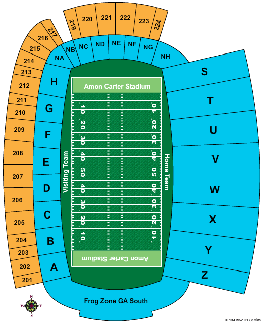 TCU Horned Frogs vs. Kansas State Wildcats Tickets 2012-11-10 Fort Worth, TX, Amon Carter Stadium